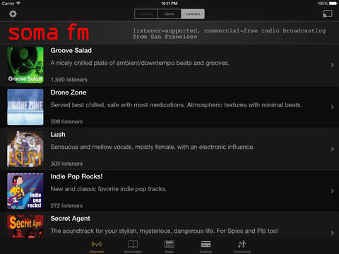 commercial free radio player