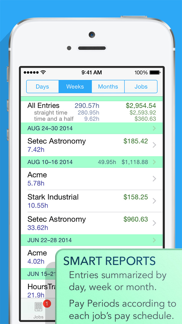 Hours Tracker: Time sheet and pay tracking made easyのおすすめ画像2