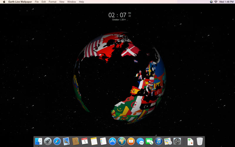 地球や他惑星の3d球体をデスクトップに表示 Earth Live Wallpaper Macの手書き説明書