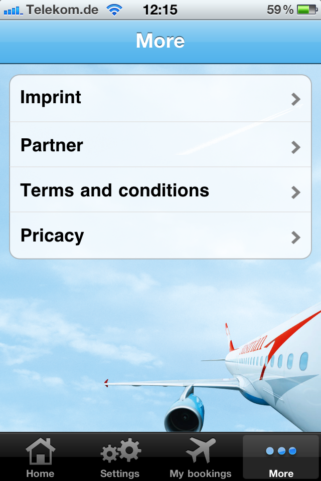 Austrian Airlines free app screenshot 3
