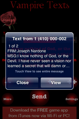 Vampire Texts Free free app screenshot 3