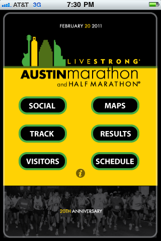2011 LIVESTRONG Austin Marathon and Half Marathon free app screenshot 1