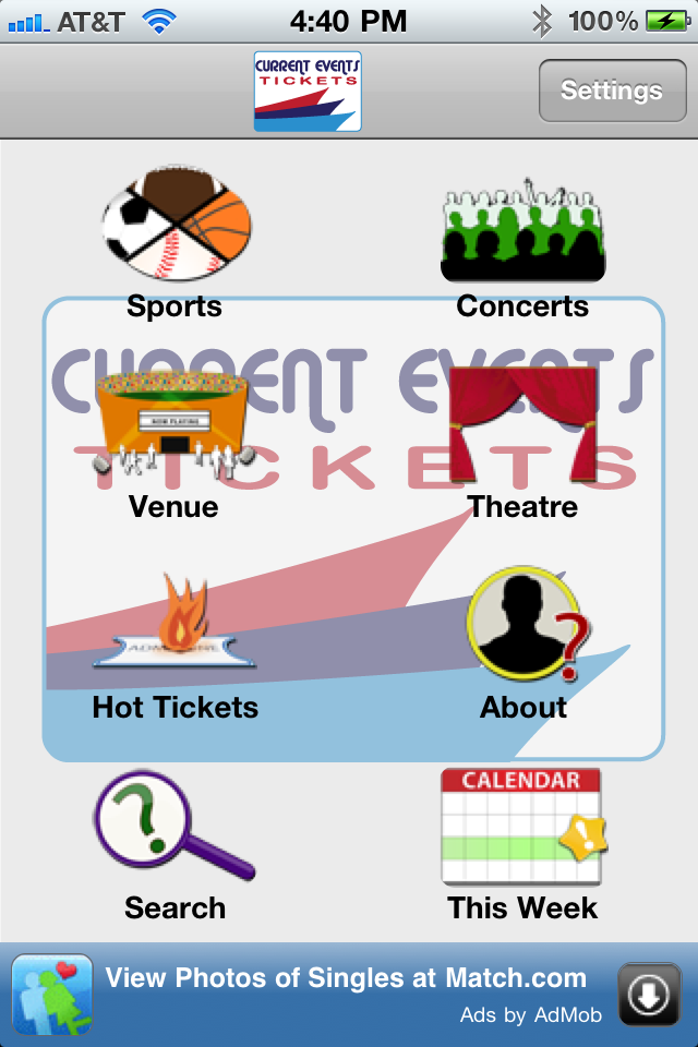 Current Events Tickets free app screenshot 2