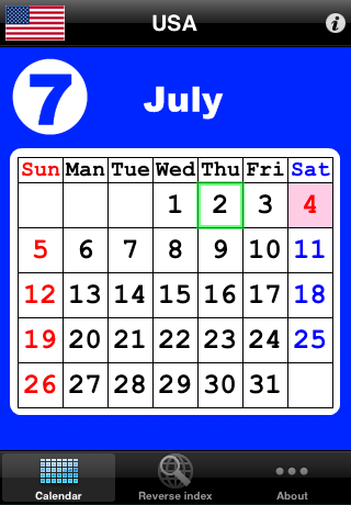 Calendar of World Holiday(Lite) free app screenshot 1
