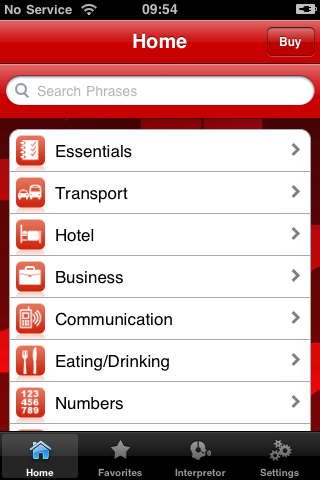 iLingua Portuguese English Phrasebook free app screenshot 1