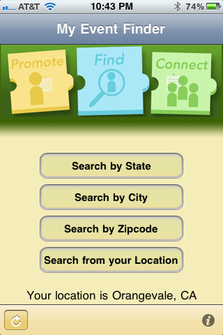 My Event Finder free app screenshot 1