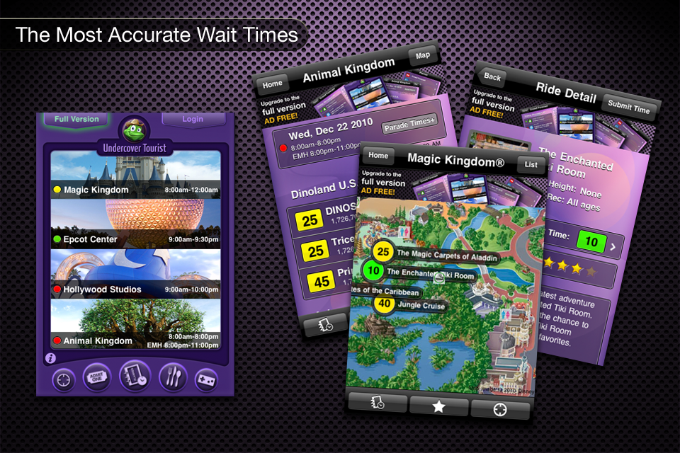 Disney World Wait Times, Dining and Maps Free by Undercover Tourist free app screenshot 1