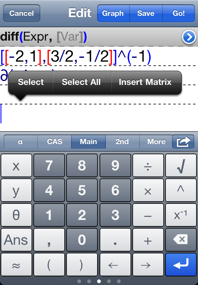 symbolic calculator for the iphone