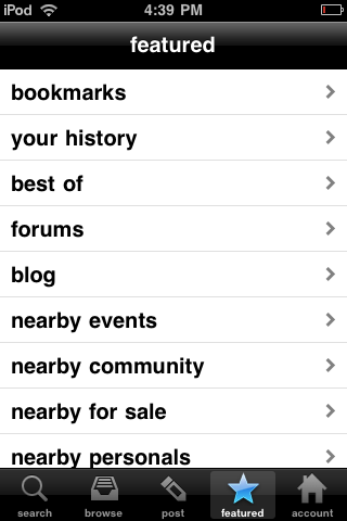 Craigsphone - craigslist for iphone free app screenshot 3