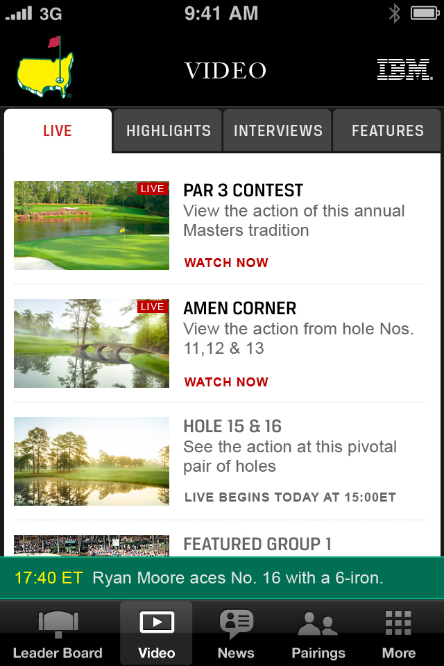 The Masters Golf Tournament free app screenshot 1
