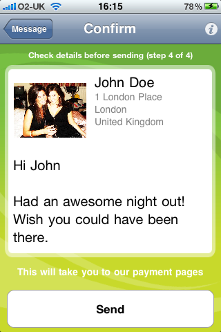Touchnote Postcards free app screenshot 4