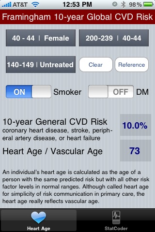 STAT Framingham Heart Age free app screenshot 2