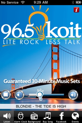 96.5 KOIT - LITE ROCK, LESS TALK - SAN FRANCISCO & THE BAY AREA free app screenshot 1