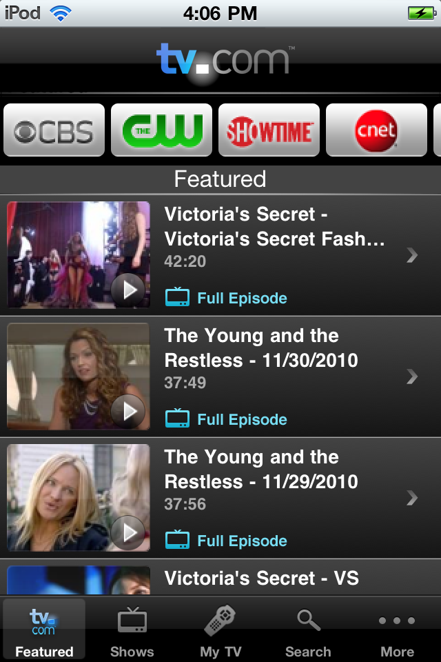TV.com free app screenshot 1