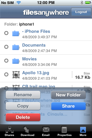 FilesAnywhere free app screenshot 2