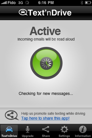 Text'nDrive - Hands Free Email Message Reader free app screenshot 1