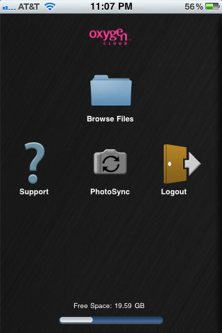 Oxygen for iPhone - Cloud Storage. Simplified. free app screenshot 1