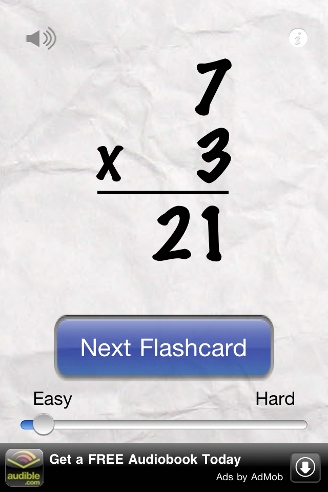 Awesome Flashcard Multiplication FREE free app screenshot 1