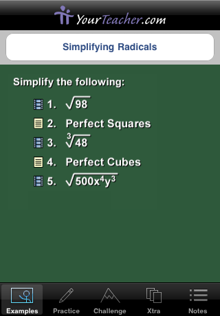 Simplifying Radicals free app screenshot 1