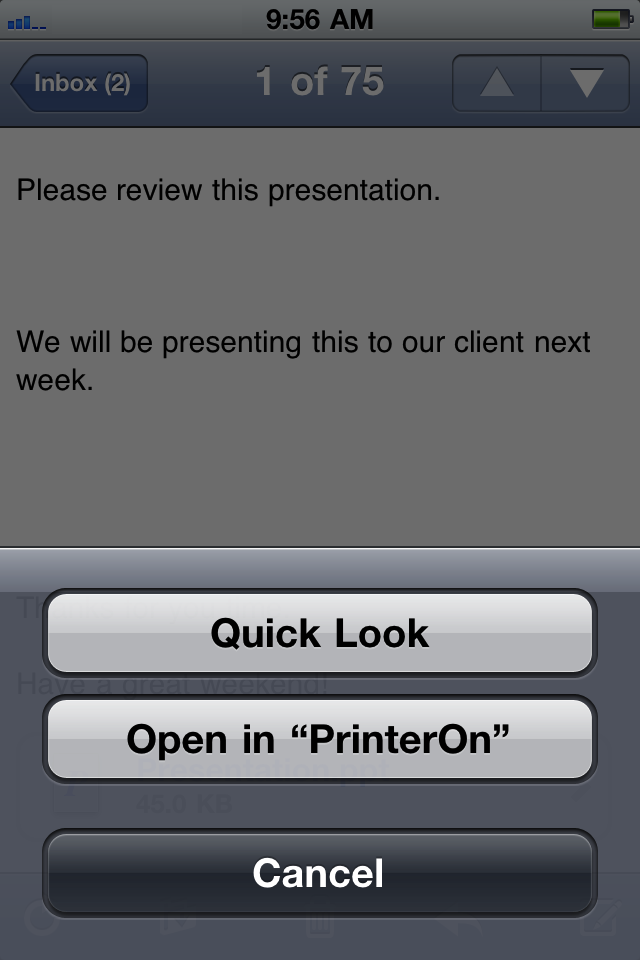 PrinterOn free app screenshot 4