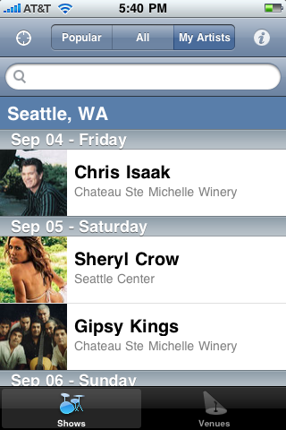 Local Concerts free app screenshot 1