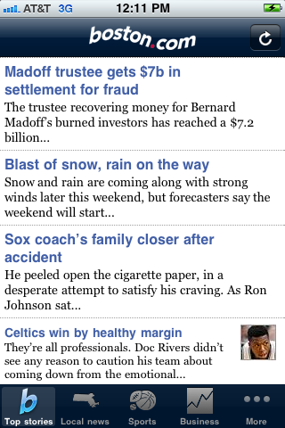 Boston.com News free app screenshot 1