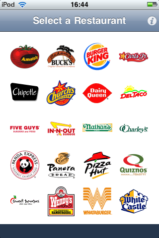 Fast Food Calorie Counter Classic free app screenshot 1