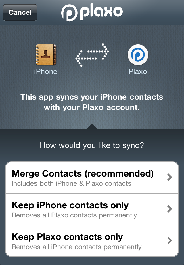 Plaxo free app screenshot 2