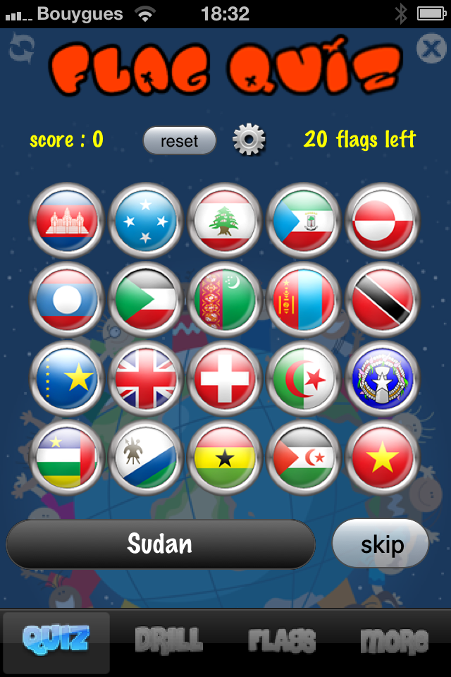 Flag Quiz - Learn world country flags in family with your children or in class with your students while having fun with this educational game quiz free app screenshot 1