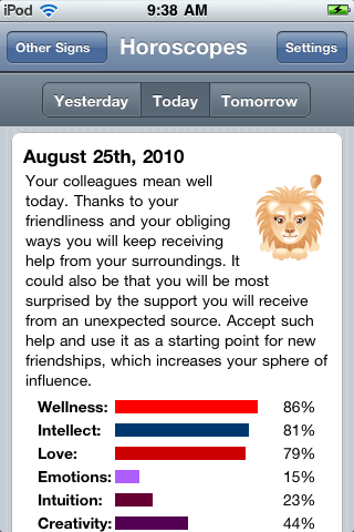 Horoscopes free app screenshot 2