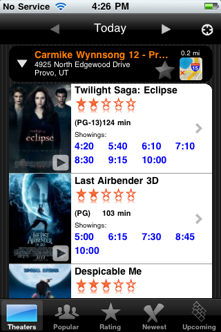 Movies by OneTap - Listings, Trailers & Tickets
