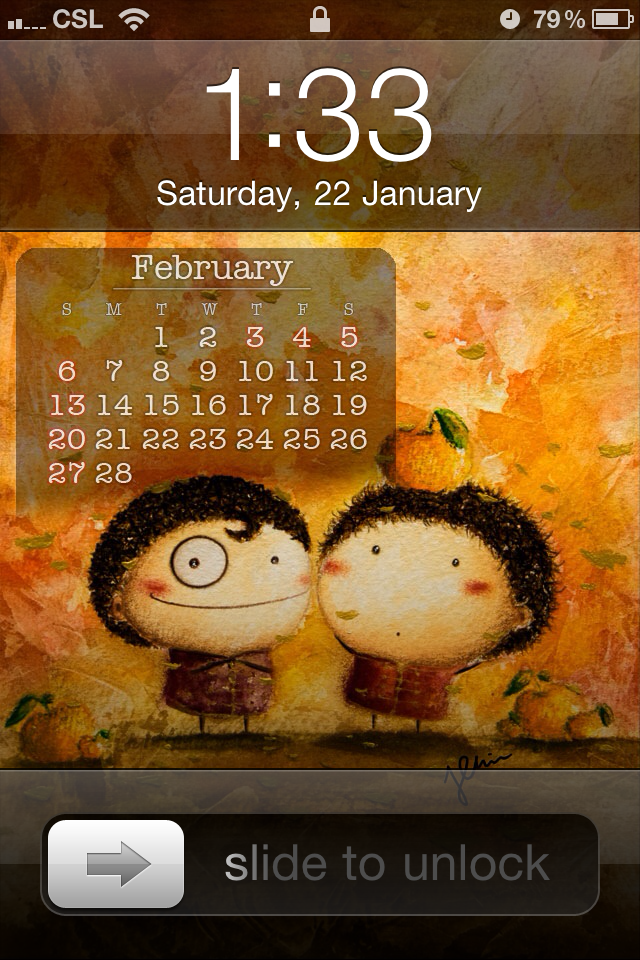 Little Dates - Lock Screen Calendars by Jeanie Leung free app screenshot 1