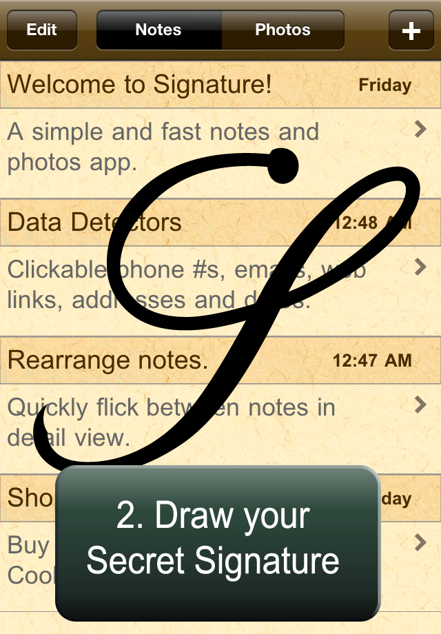 Signature-Secret Notes & Photos free app screenshot 2