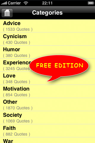 IQuote 2.0 Free - World of Quotes free app screenshot 2