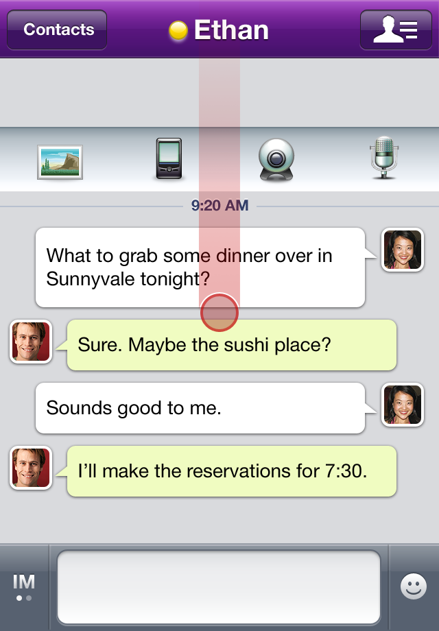 Yahoo! Messenger - free SMS, video & voice calls free app screenshot 1