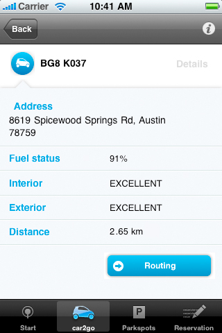 car2go Austin free app screenshot 3