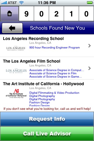 College Finder free app screenshot 1