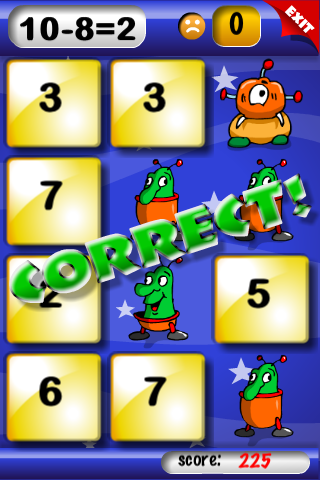 Basic Math with Mathaliens Lite free app screenshot 1