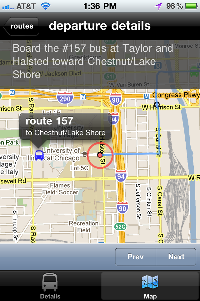 TransitGenie Chicago free app screenshot 2