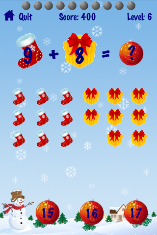 Winter Land Kids Math Games Free Lite - Grade School Addition Subtraction Skills free app screenshot 4