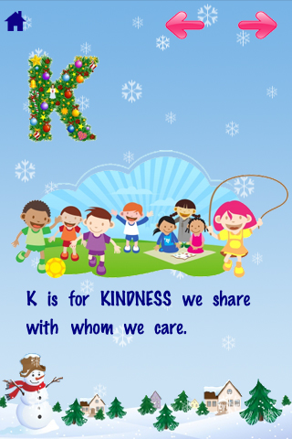 ABC Christmas Nursery Rhymes Free Lite -Talking Voice Alphabet Flashcards Kids Games free app screenshot 4