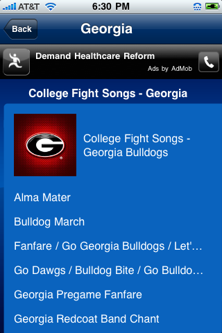 College Fight Songs- Authentic Versions free app screenshot 3