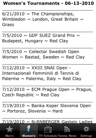 QuickTennis - Pro Tennis Tournament and TV Schedule free app screenshot 2