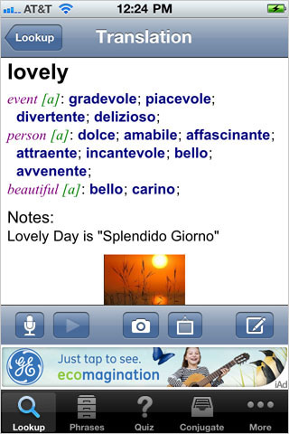 Free Italian English Dictionary + free app screenshot 2