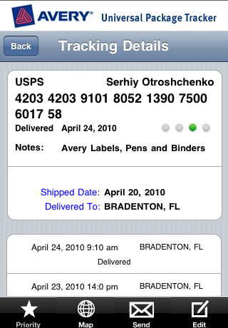 Avery Universal Package Tracker free app screenshot 3