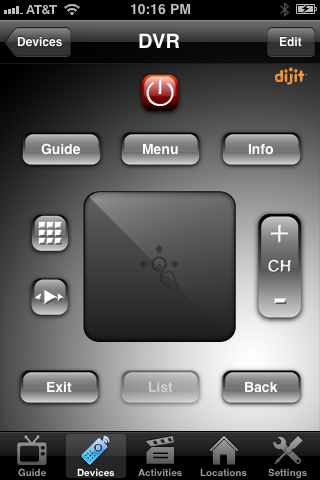 Dijit Universal Remote with TV and Netflix Listings free app screenshot 1