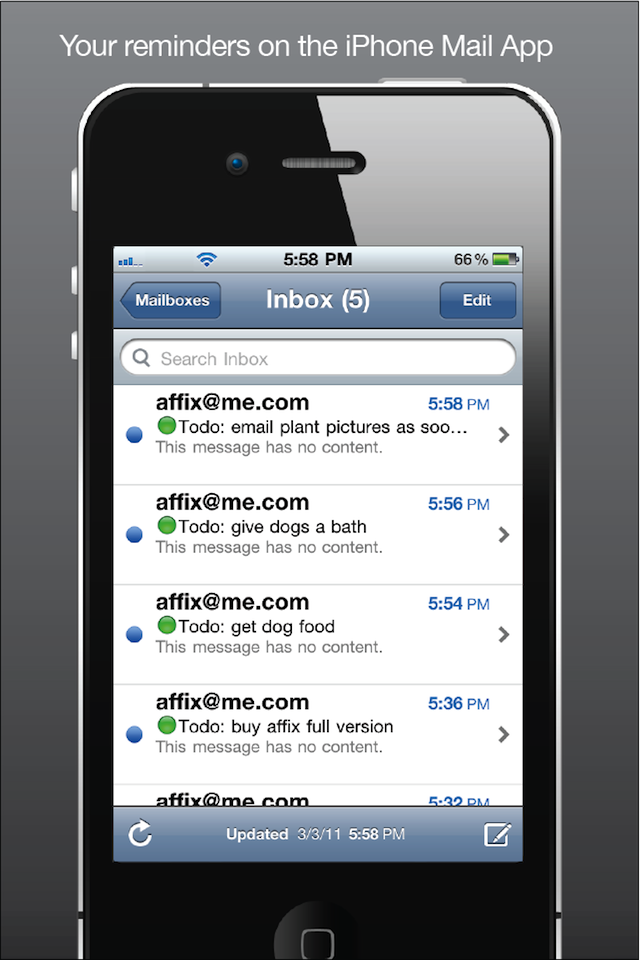 Affix Lite - Email yourself quickly with a subject prefix free app screenshot 4