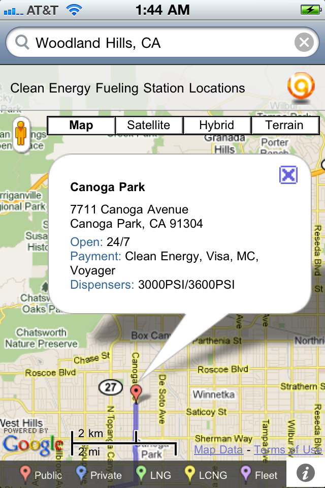 Clean Energy Fuel Finder free app screenshot 1