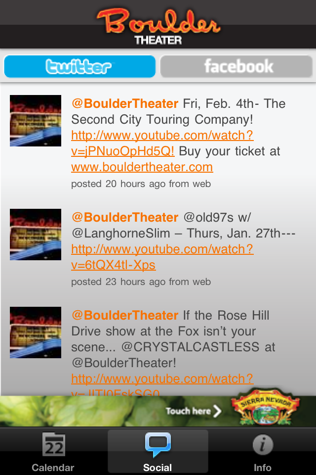 Boulder Theater free app screenshot 3