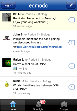 Edmodo free app screenshot 1